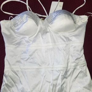 Mandee White and Silver Studded Chemise